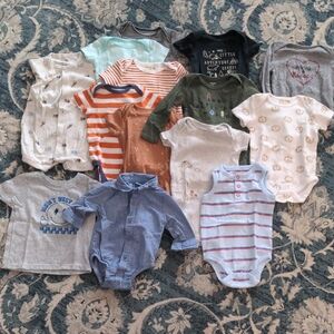 15 Pieces Assorted Multicolor Baby Onesies